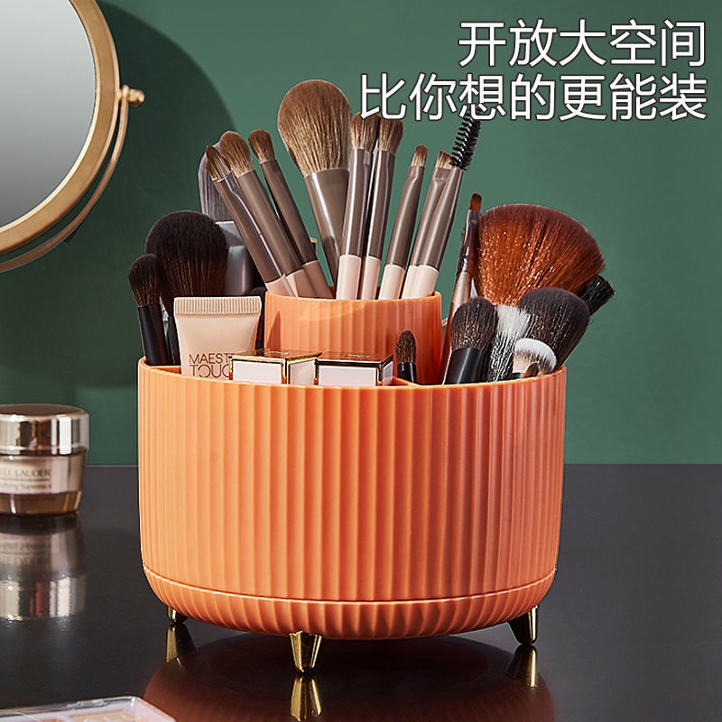 Hộp Đựng Cọ Trang Điểm / Son Môi / Mỹ Phẩm Để Bàn Dạng Xoay Tiện Lợi