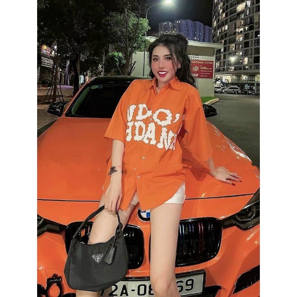 🆕Áo Sơ mi màu from rộng in chữ ko bay màu