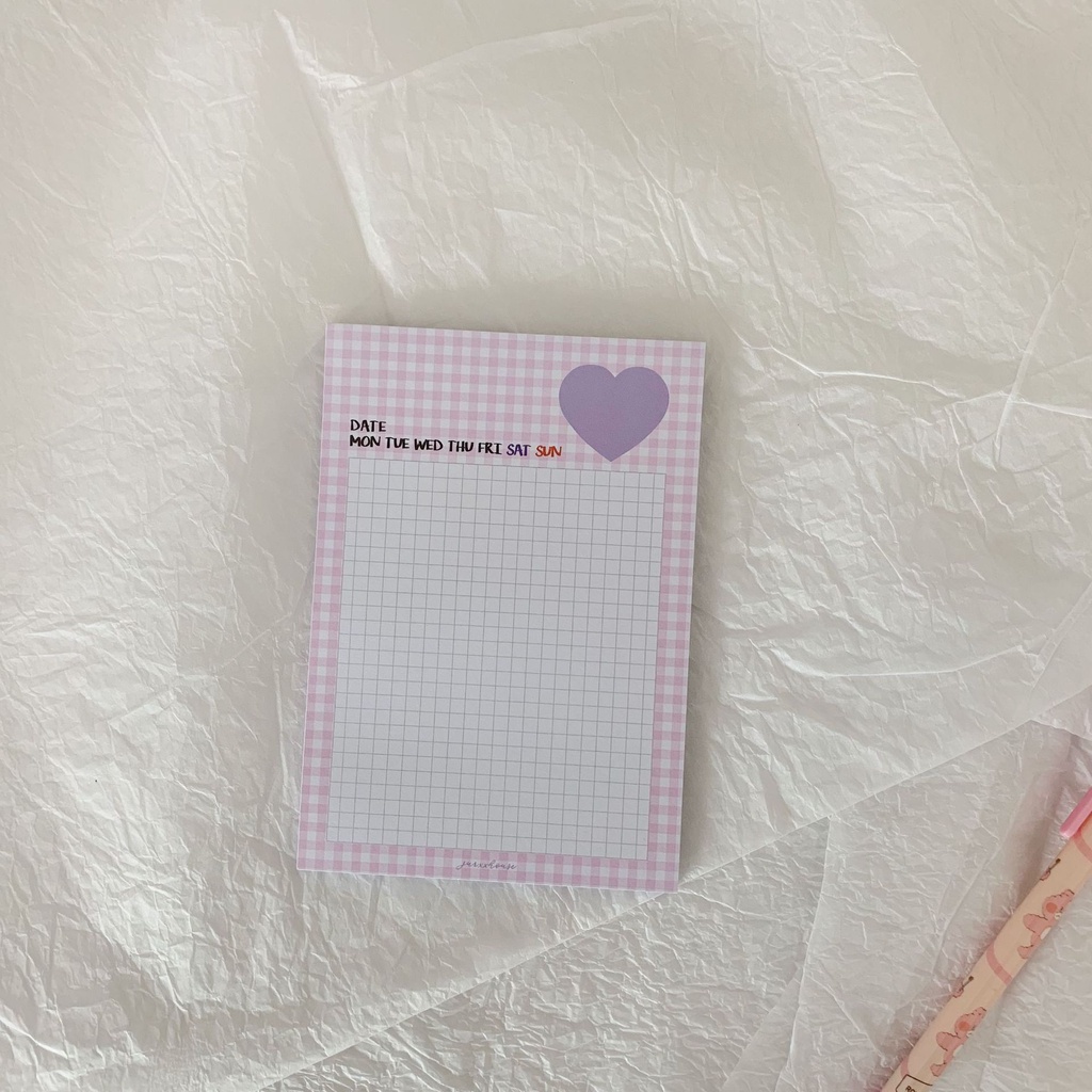 Giấy ghi chú in hình trái tim xinh xắn đáng yêu tiện dụng