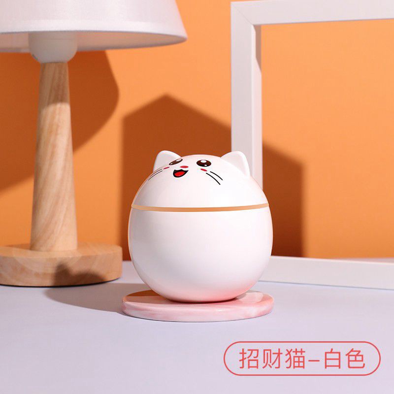Đèn xông tinh dầu hình mèo cute, máy phun sương tạo độ ẩm