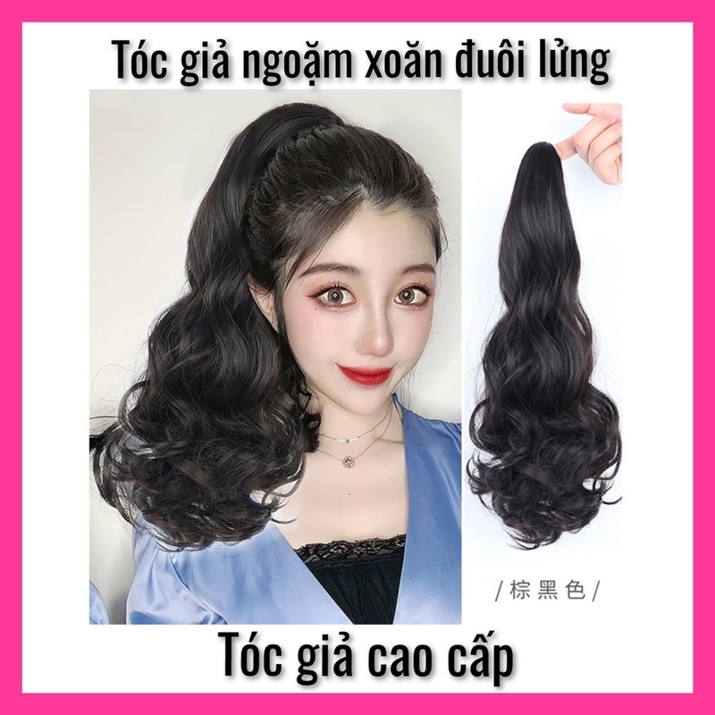 tóc giả ngoặm xoăn đuôi 45cm chịu nhiệt tốt ❇️freeship ❇️