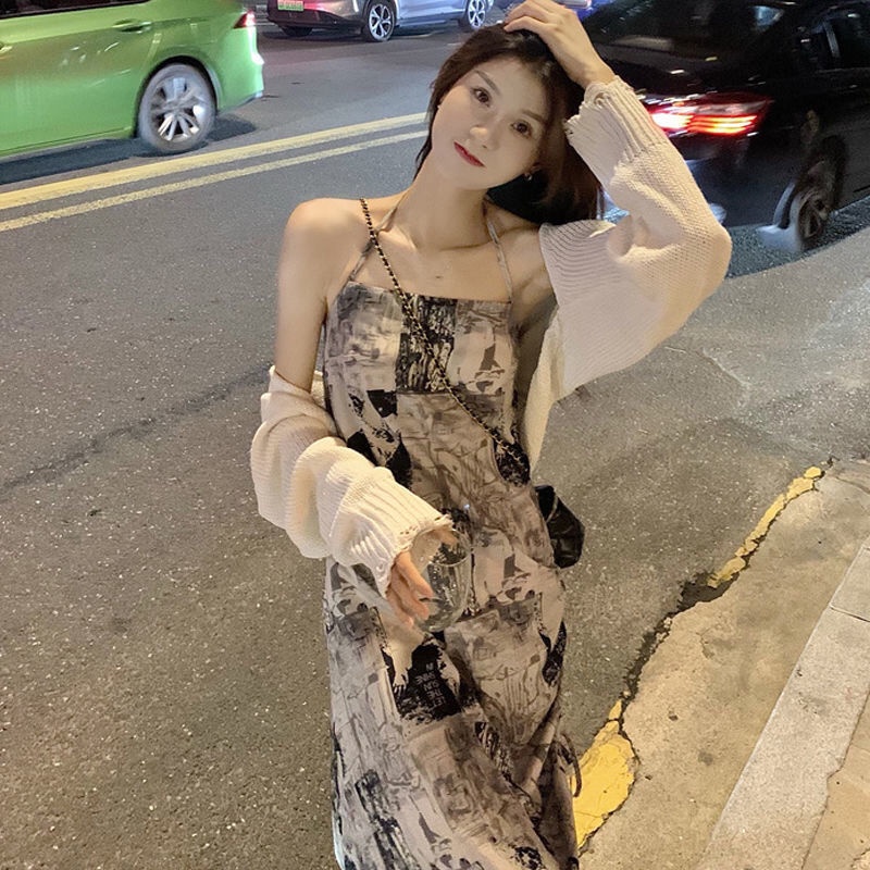 Đầm Dây Rút Hở Lưng Phong Cách Cổ Điển Thiết Kế Mới Size s 2022 Cho Nữ