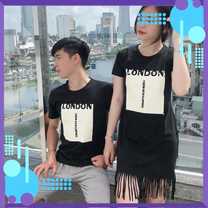 [Free Ship - Hàng Siêu Cấp] Áo váy đôi London Đồ đôi nam nữ đẹp chất thun cotton 100% hàng chuẩn đẹp