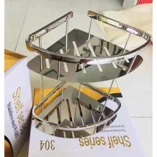kệ góc 2 tầng inox 304-(Mã:KG-03)