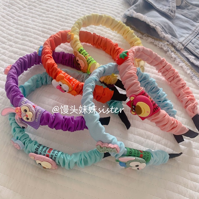 Băng đô cài tóc bằng vải họa tiết hoạt hình dễ thương đáng yêu cho bé