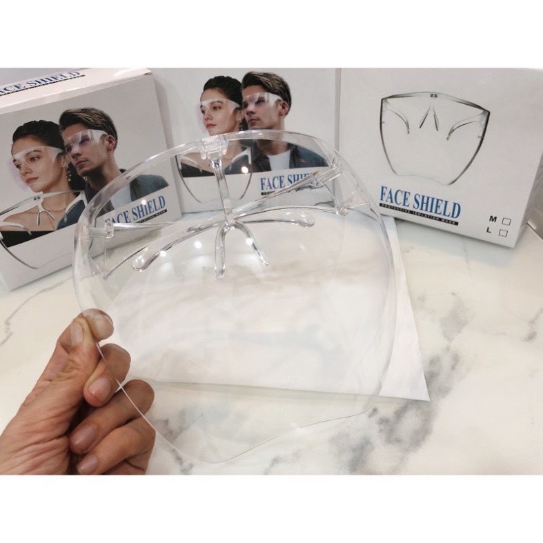 Mắt kính bảo hộ FACE SHIELD MASK chống giọt bắn, chống bụi, che hết khuôn mặt bảo vệ mắt toàn diện tròng trong suốt
