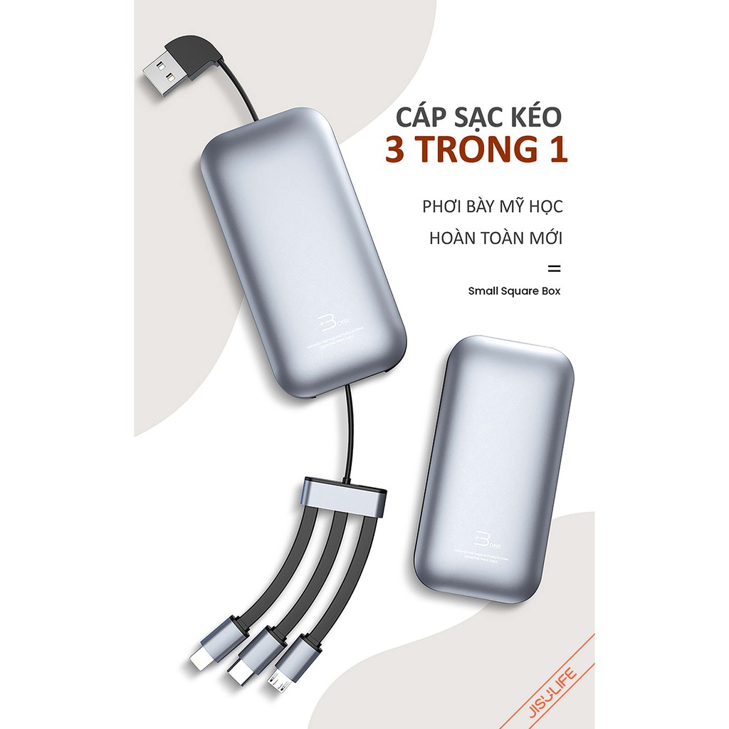 Cáp sạc điện thoại, truyền dữ liệu 3 in 1 Jisulife X6 – Hàng chính hãng Không có đánh giá