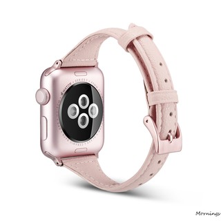 Dây đeo da thật khóa bằng thép không gỉ cho đồng hồ Apple 1/2/3/4