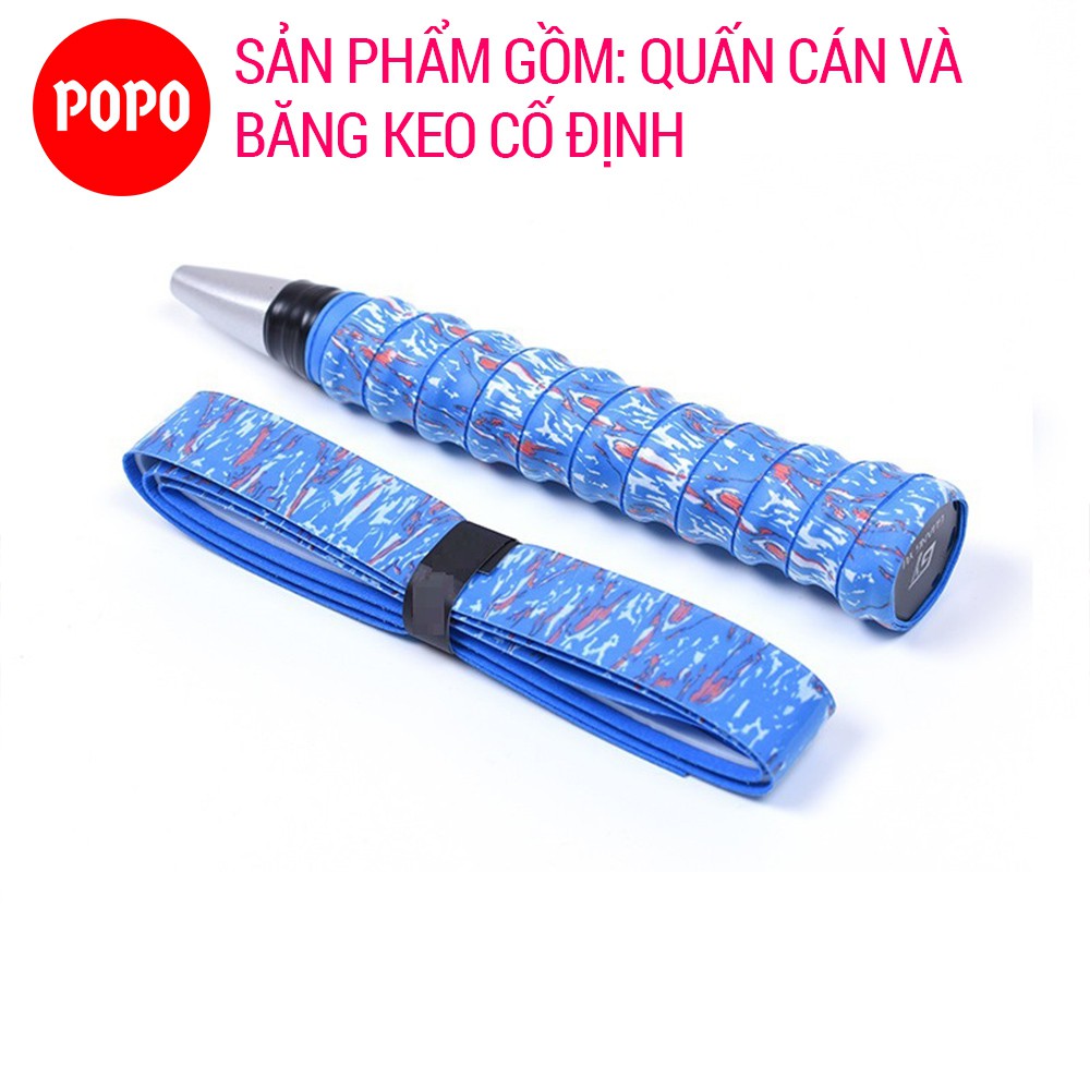 Quấn cán tennis có gân vân nhiều màu POPO GY100 cuốn cán vợt đảm bảo thoáng khí, thoát mồ hôi, độ bám cao