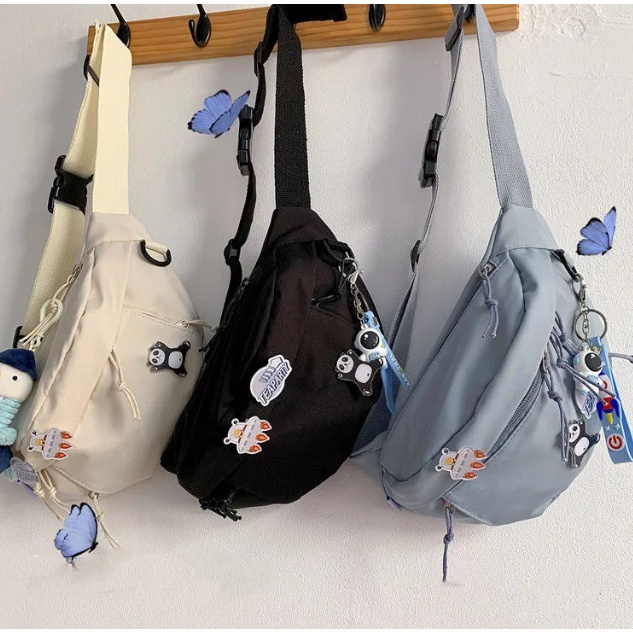 Túi đeo chéo nhiều ngăn sức chứa lớn phong cách Nhật Bản thời trang cho nam và nữ