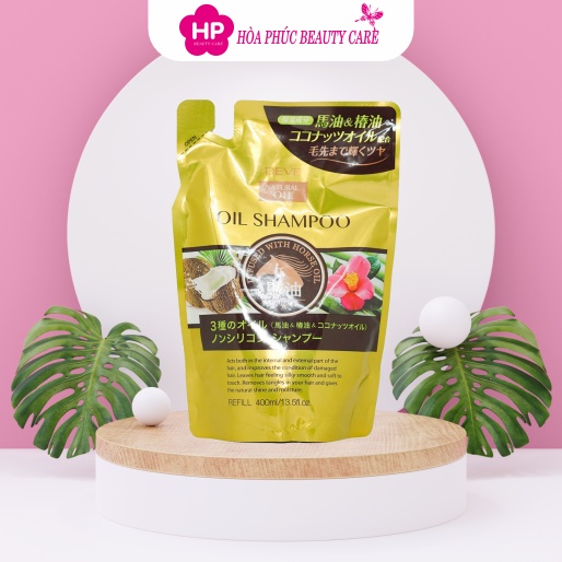 Dầu Gội Đầu Deve Natural Oil Shampoo Nuôi Dưỡng Tóc Chắc Khỏe Chiết Xuất Tinh Dầu Ngựa (Túi 400ml)