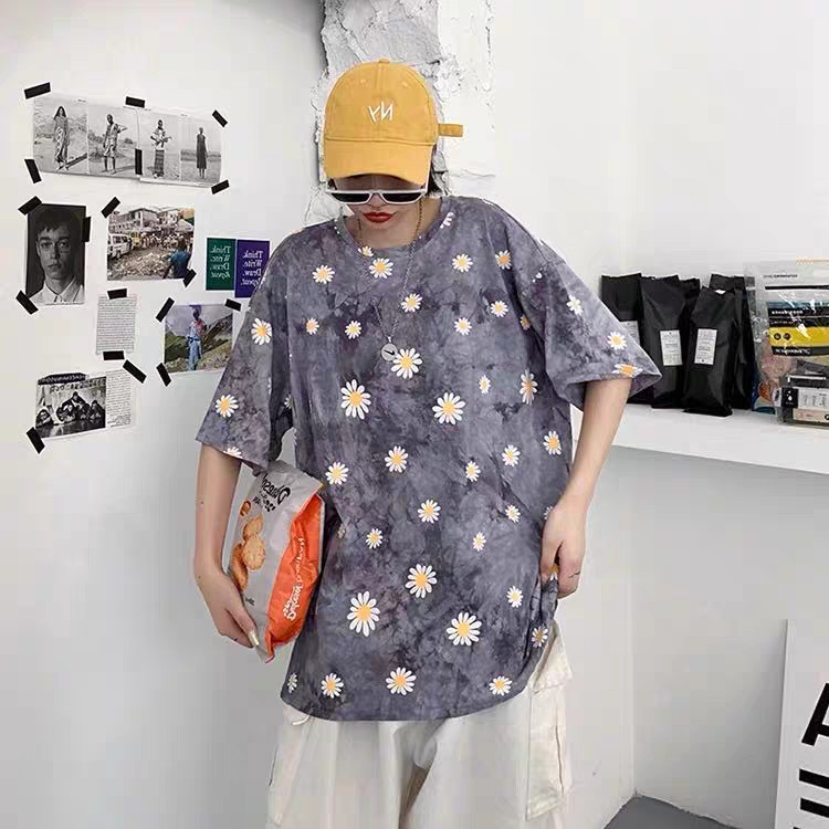 ÁO THUN LOANG HOA CÚC OVERSIZE - ÁO PHÔNG FORM THỤNG TAY LỠ DÁNG RỘNG LOANG MÀU