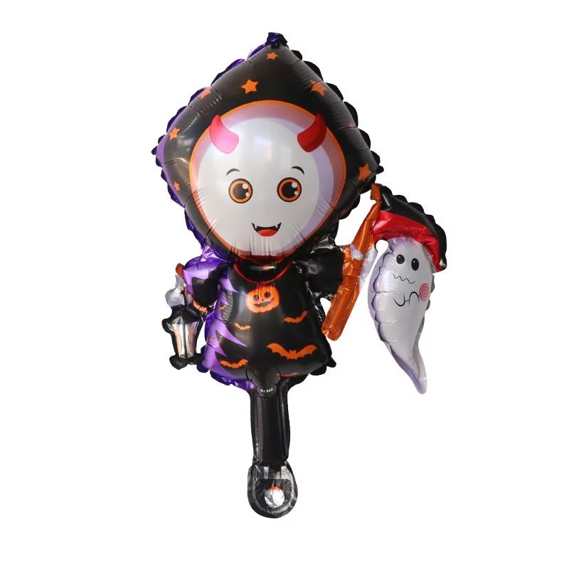 1 Bong Bóng Lá Nhôm Hình Mèo Đen / Dơi / Bí Ngô Trang Trí Halloween