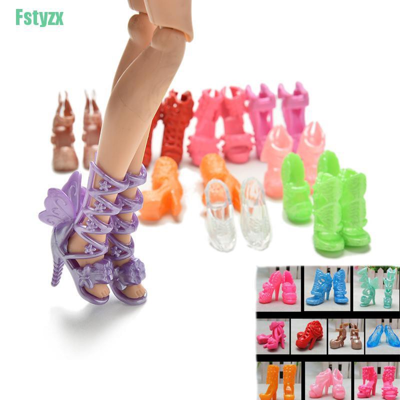 fstyzx 20 Pcs/10 Pairs Fashion Shoes for 11&quot; Barbies Dolls Fixed Styles Color Random