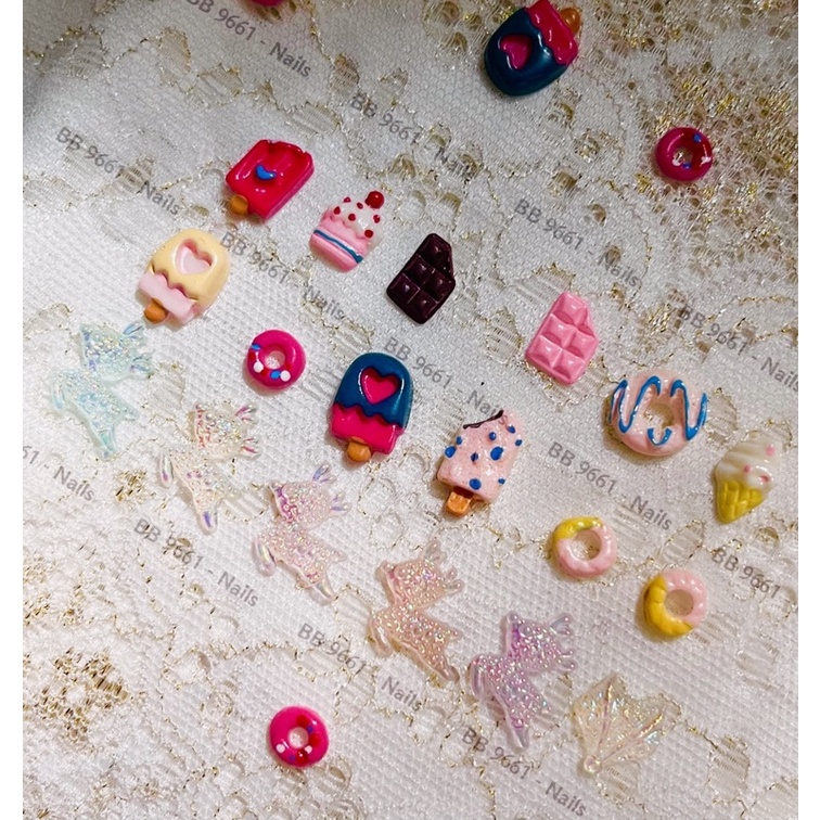 Charm bánh kẹo ngọt ngào trang trí móng nail