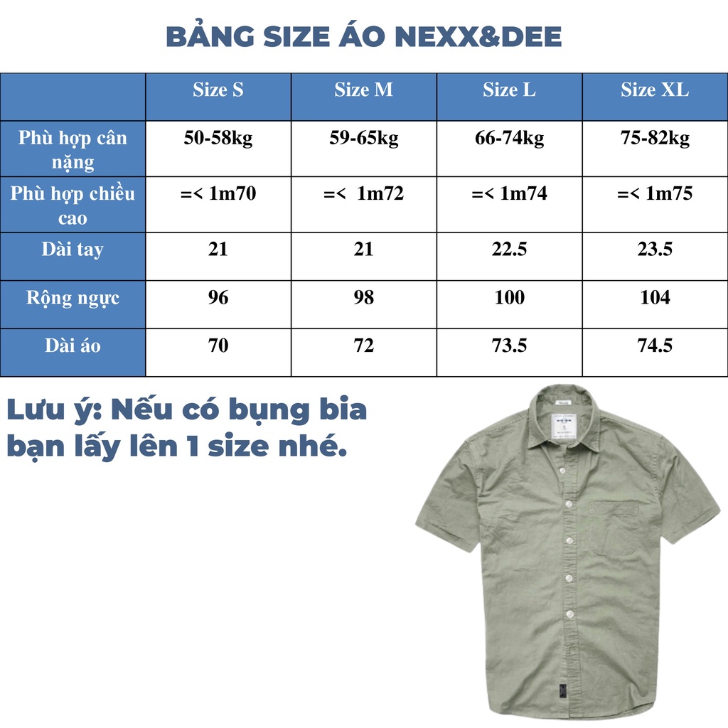 Áo sơ mi nam tay ngắn Nexx&Dee màu đen vải Oxford denim công sở NS01