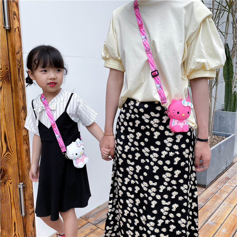 Túi đeo chéo hình mèo Hello Kitty dễ thương cho bé