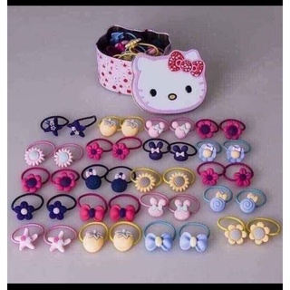 Hộp/ túi  20 dây buộc tóc cho bé gái( shop còn hộp nhựa, hộp kitty  và túi zip)