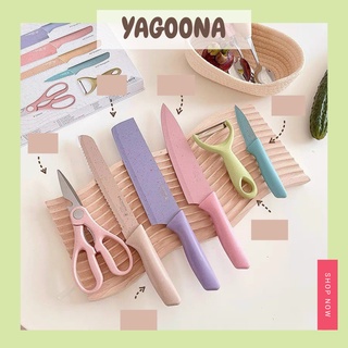 Bộ set dao kéo yagoona lúa mạch sịn sò siêu sắc bén 6 chi tiết ygn33