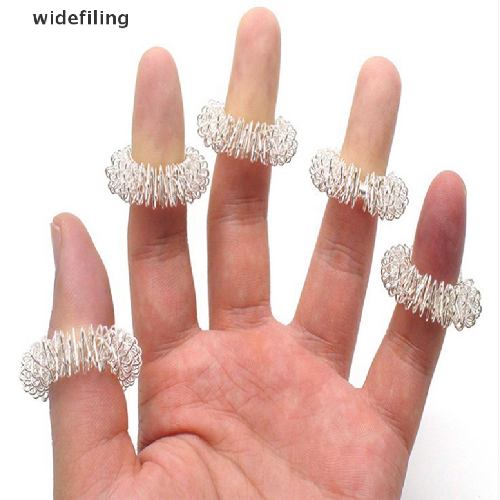 [Hàng mới về] Set 10 nhẫn mát xa ngón tay bằng thép không gỉ giúp thư giãn tăng cường tuần hoàn máu tiện dụng