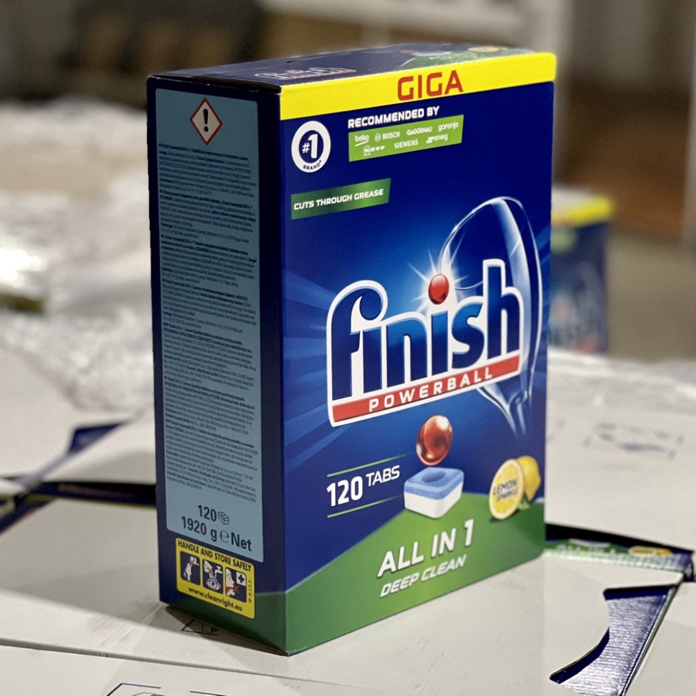 Viên rửa bát Finish All in one 120 viên/ hộp, 90 viên all in 1, 100 viên finish all in 1 max 10 chức năng