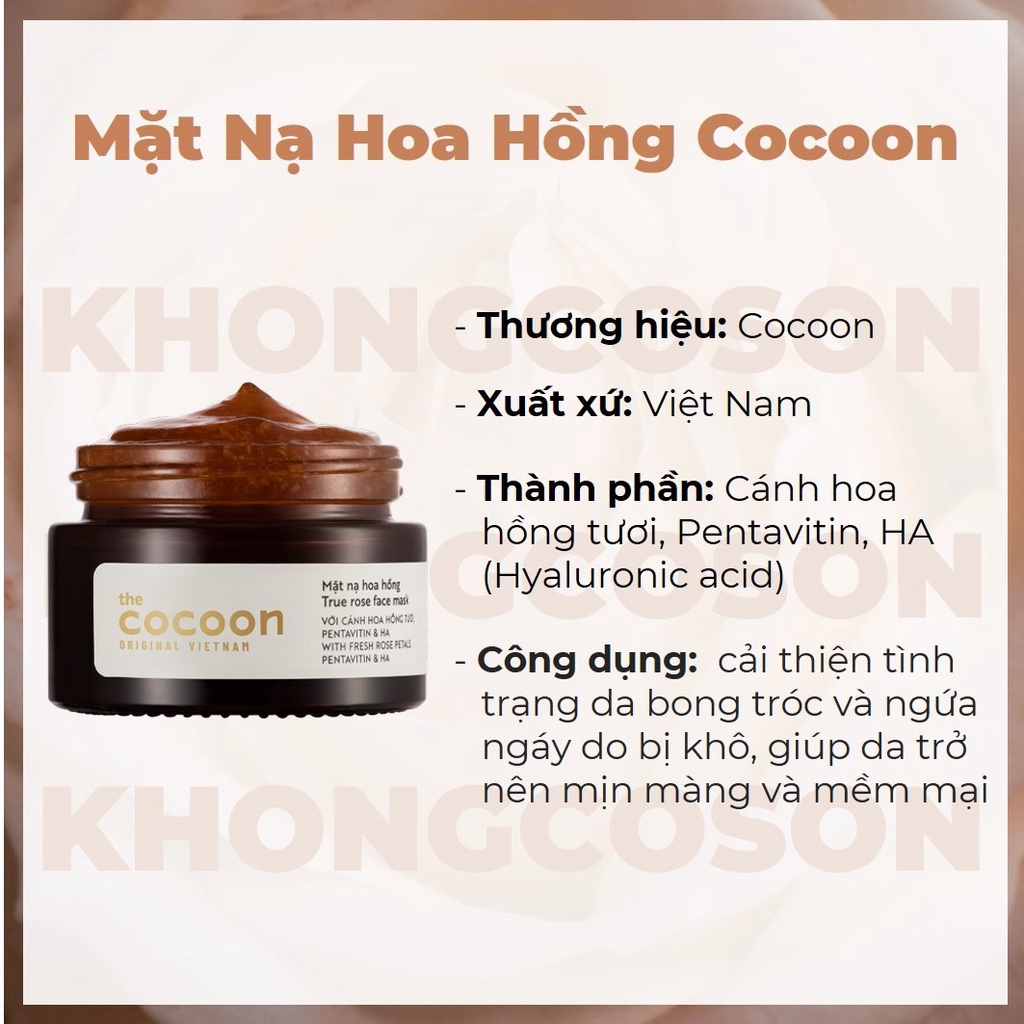 Mặt Nạ Hoa Hồng Cocoon Dưỡng Ẩm Mini &amp; Full size 30 - 100ml - Khongcoson