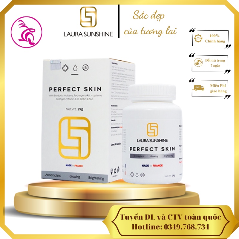 Viên uống trắng da, ngăn ngừa nám PERFECT SKIN - Laura Sunshine Nhật Kim Anh