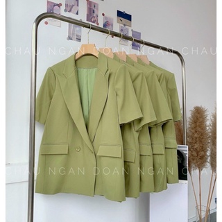 Áo khoác vest xanh