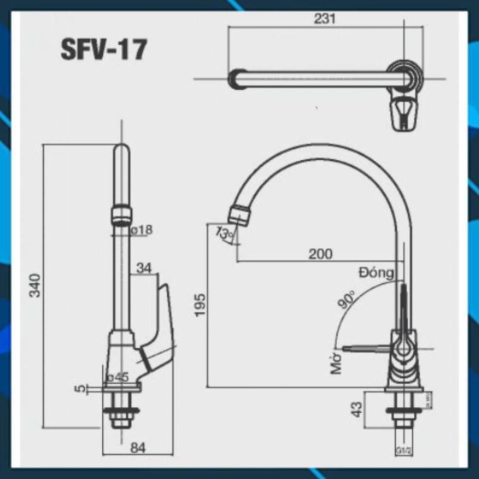 Vòi chậu rửa bát, chén lạnh cao cấp INAX SFV-17, chính hãng