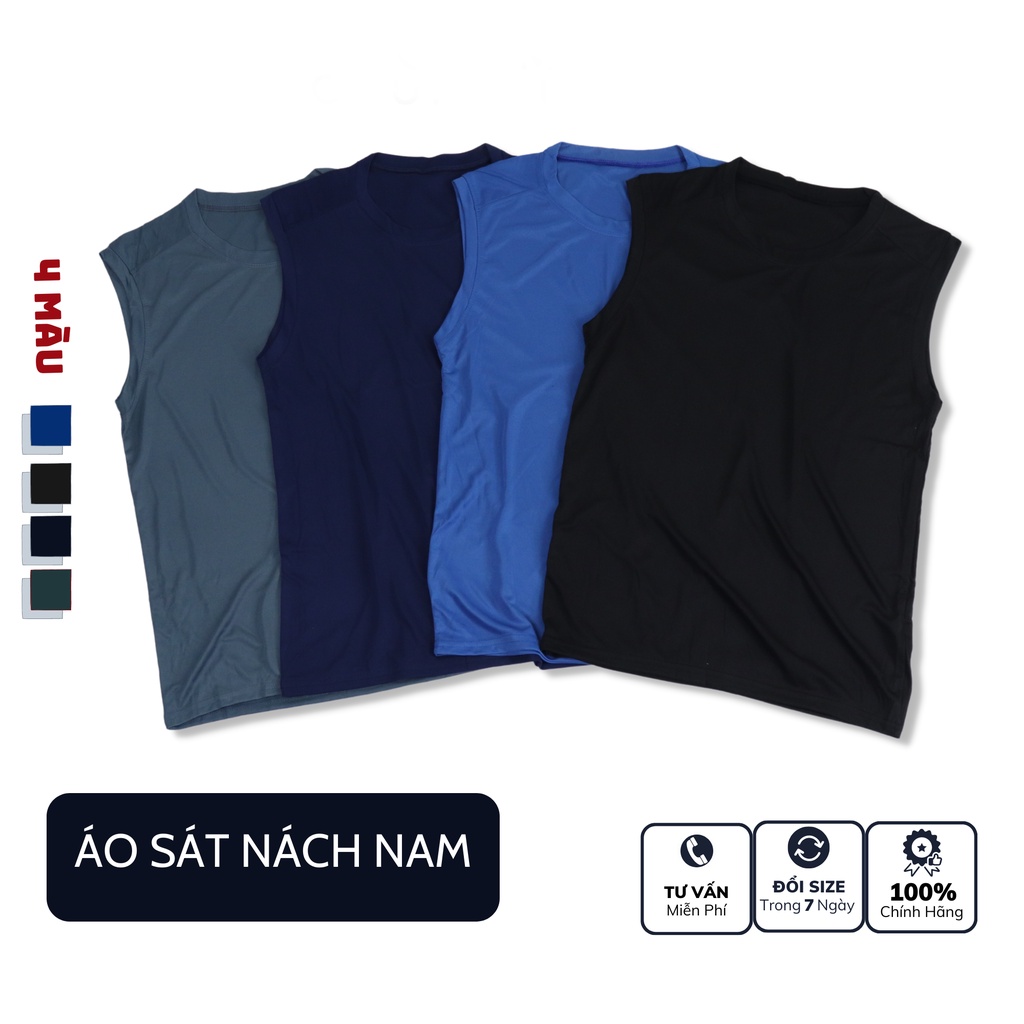 Áo Sát Nách Tập Gym Thể Thao Cao Cấp 𝗔𝗦𝗡 Áo Ba Lỗ Nam Co Dãn - 4 Màu