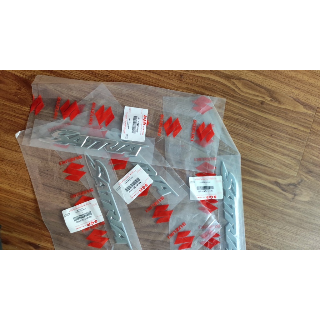 Bộ tem chữ nổi Satria fi zin Suzuki Indo - 68181-12K10-000/ 68100-12K00-000 / 86131-12K10-000