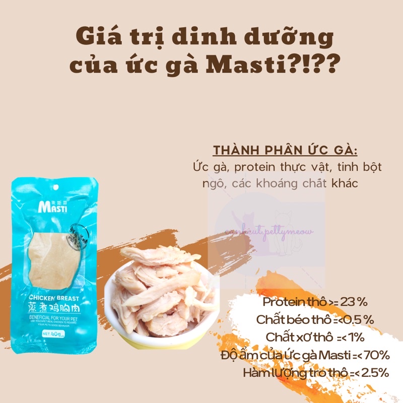 ỨC GÀ HẤP MASTI THƠM NGON CHO CHÓ MÈO