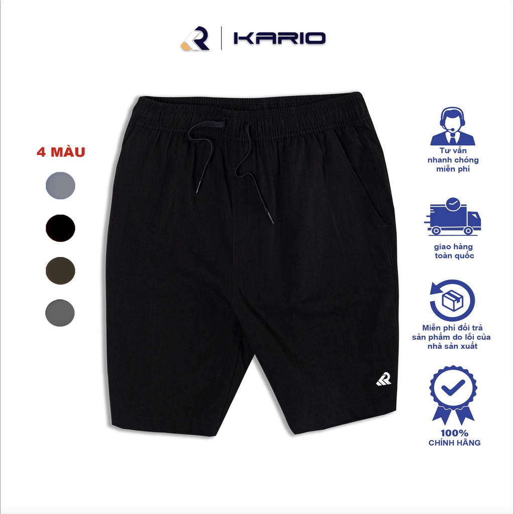 Quần đùi short nam KARIO vải đũi mát mẻ, không nhặt, giặt máy thoải mái KRS21-04