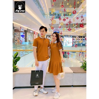 Set Đồ Đôi polo Fig Tree màu Cam Đất Cực HOT