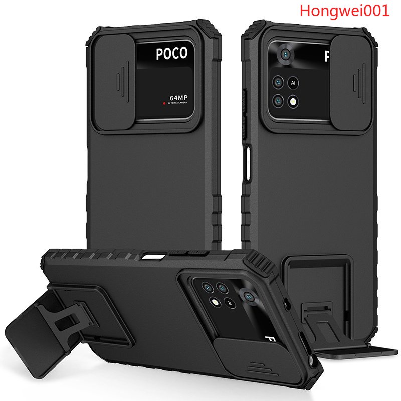 Ốp Điện Thoại Chống Sốc Có Giá Đỡ Cho Xiaomi Poco M4 Pro M3 X4 Pro X3 NFC