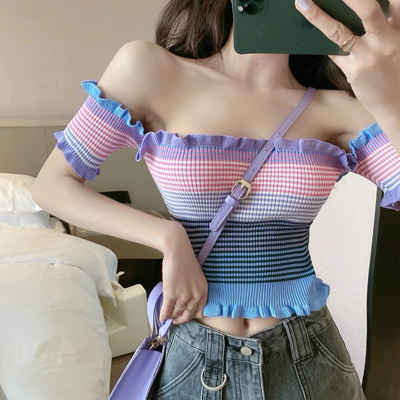 Áo thun croptop tay ngắn phong cách Hàn Quốc dành cho nữ