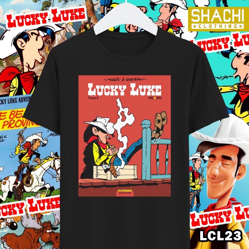 Áo Thun Đen In Hình Jadul Lucky Luke Comics Lcl23