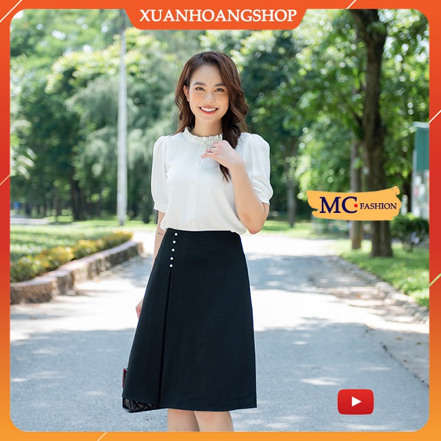 Chân Váy Chữ A Công Sở Nữ, Lưng Cao, Dáng Xòe Mc Fashion, Chất Co Giãn, Đủ Size, Màu Đen Cv0471 | BigBuy360 - bigbuy360.vn