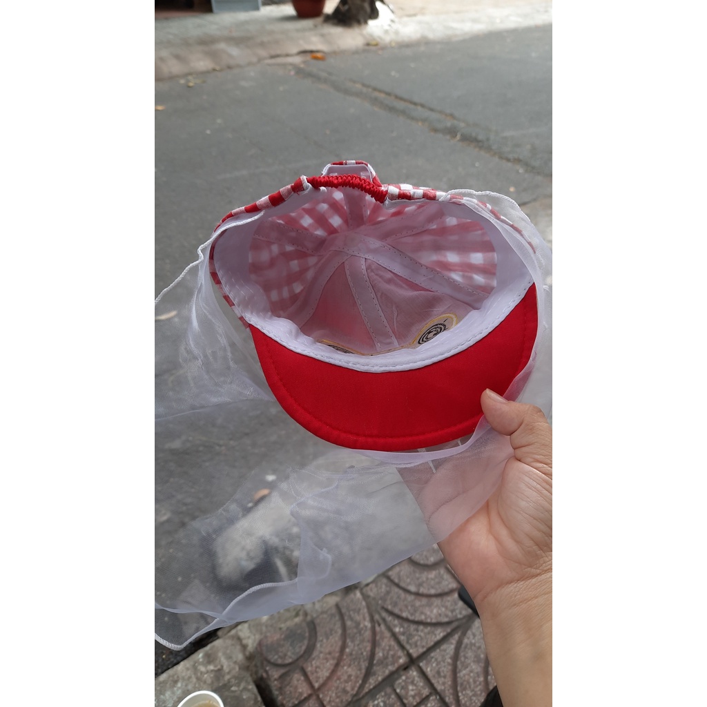 Mũ/ Nón kết kèm khăn voan cho bé