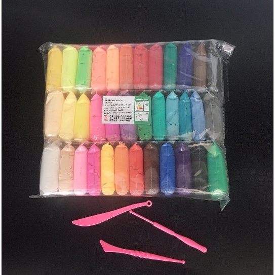 Đất nặn / đất sét nhẹ tự khô an toàn Lốc 12 màu cao cấp Softclay nặn hình, làm Butter slime &amp; bộ cây tạo hình