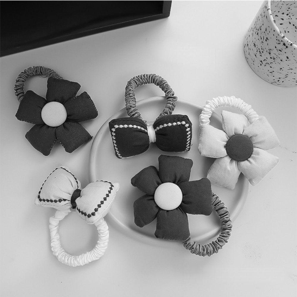 Dây Cột Tóc Co Giãn Đính Hoa Dễ Thương Cho Nữ