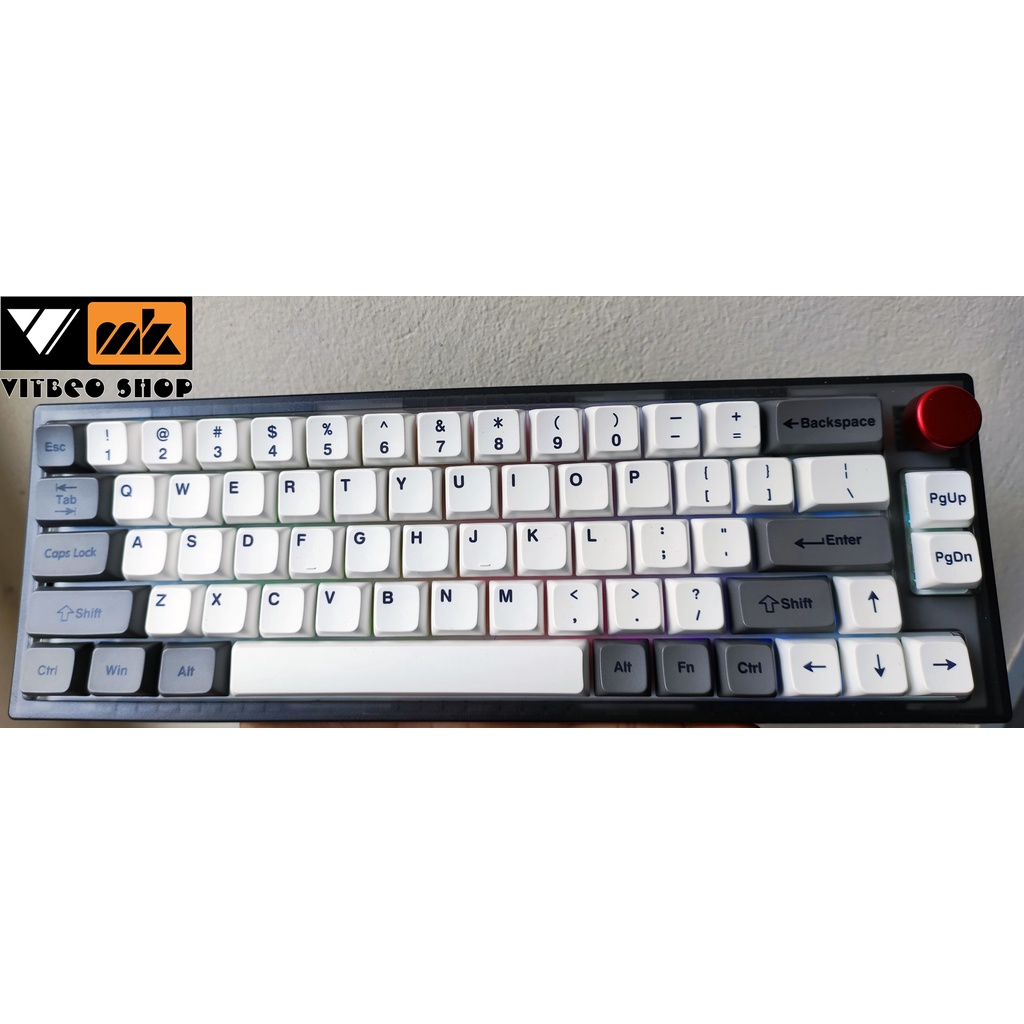 Bàn phím cơ Dukharo VN66 Gasket mount Hotswap RGB Núm xoay 3 chê độ kết nối