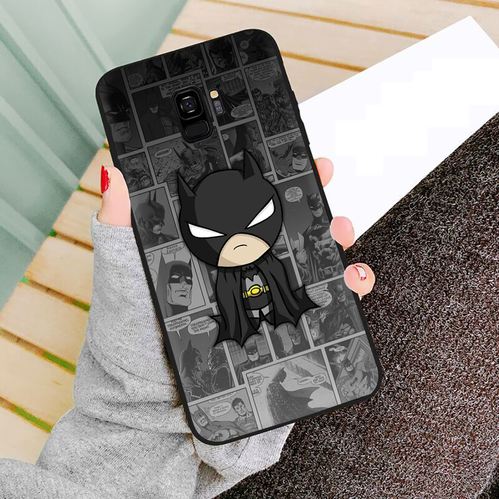 Ốp Điện Thoại Tpu Dẻo Màu Đen In Hình Batman Thời Trang Chống Rơi Cho Samsung S7 S8 S9 S7 Edge S8 Plus