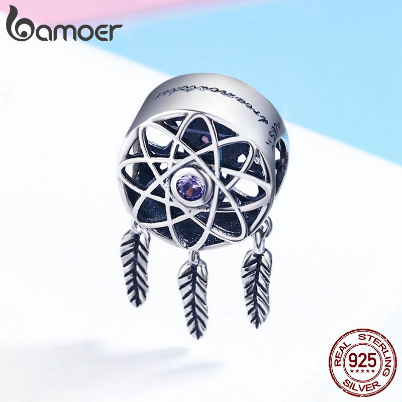 Thanh lý charm bạc 925 bamoer dream catcher tím giấc mơ