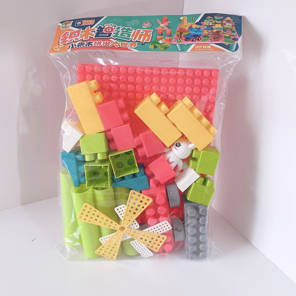 Bộ Đồ Chơi LEGO Lắp Ráp Gấu Thỏ -Cối Xay-Cầu Trượt Cho Bé