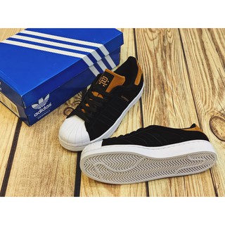 Giày Super Star RC nam nữ da lộn cao cấp thời trang (Đen nâu)