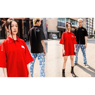 Áo polo bobui thêu angel màu đen, đỏ chuẩn real full tag túi