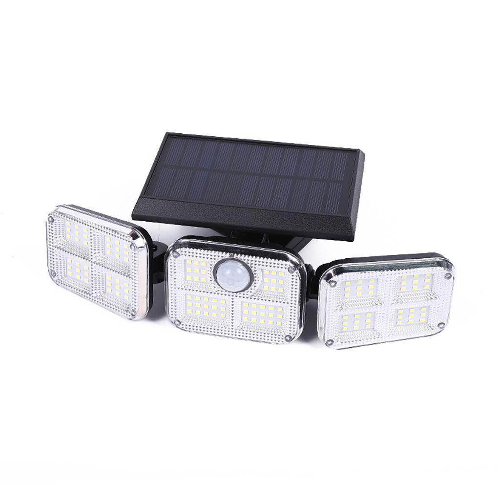 1 Đèn Led 3 Đầu Cảm Biến Góc Rộng Sử Dụng Năng Lượng Mặt Trời