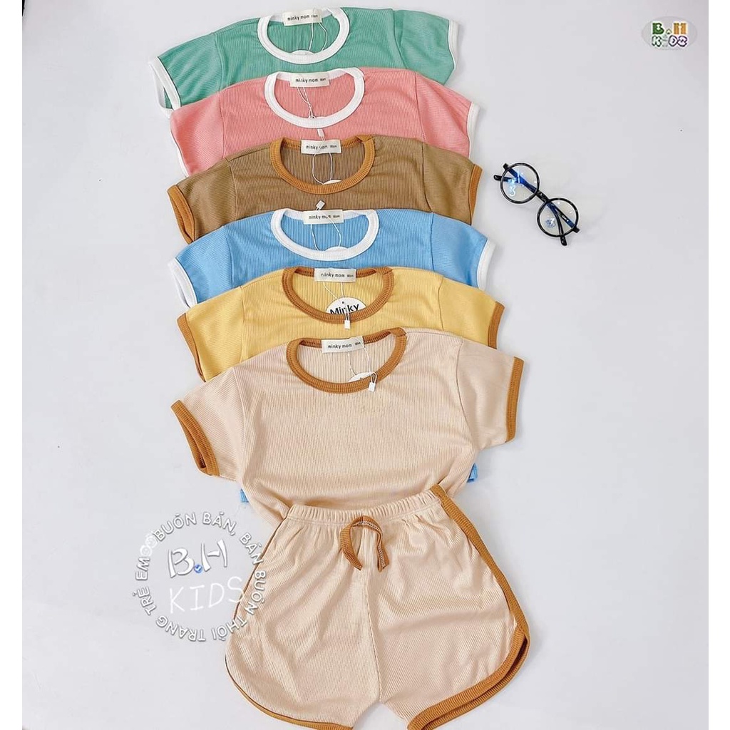 Bộ Cộc Tay Minky Mom Chất Gân Tăm Cực Đẹp Cho Bé Trai, Bé Gái 7-18kg - Umee kids