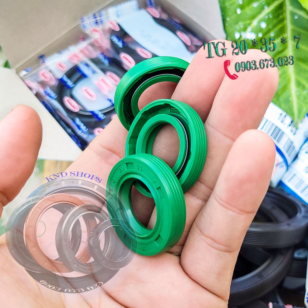 Phốt chặn dầu (nhớt, bụi) nhông hộp giảm tốc Janite TG 20*35*7, Phớt chặn dầu dẫn động trục cơ xe máy 2 thì
